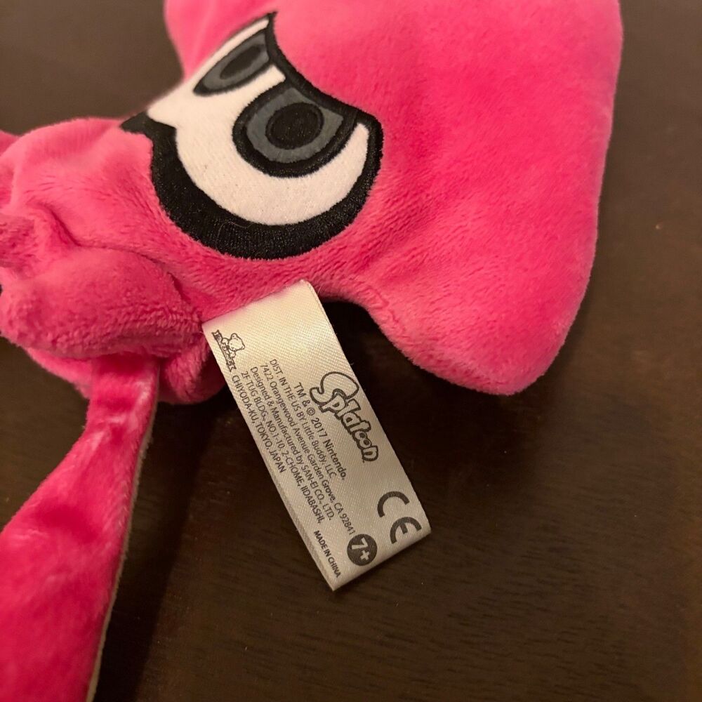 Nintendo Splatoon Inkling Squid Pink Plush Stuffed Toy 8" Little Buddy - Picture 5 of 6